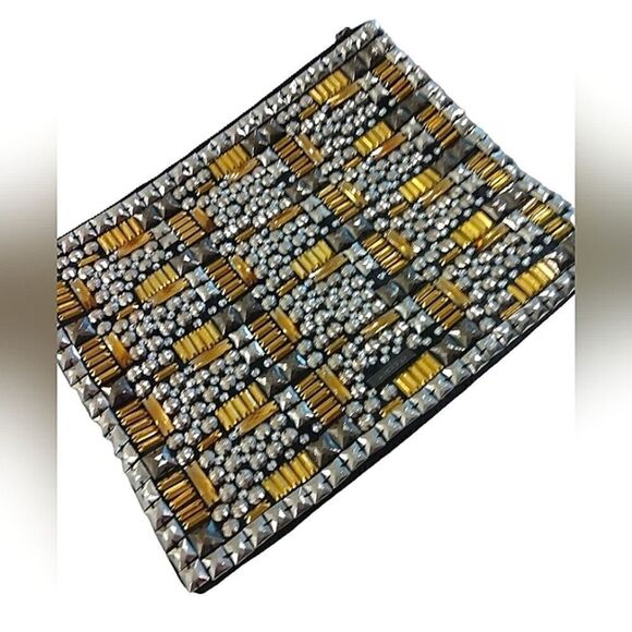 BCBGMaxazria Bead Bag Clutch Handbag Purse - Picture 2 of 10